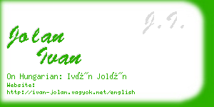 jolan ivan business card